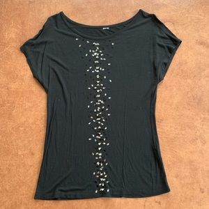 Kische Sparkle Tee, Black, Women's Small